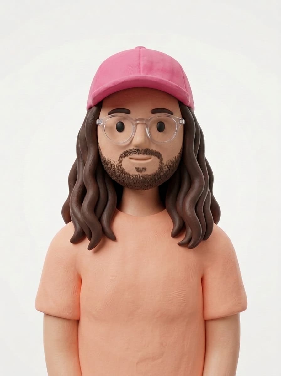 Stylised clay figure standing in for Frederick